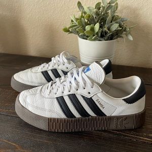Adidas Sambarose White & Gum Shoes - White Womens Sz 8